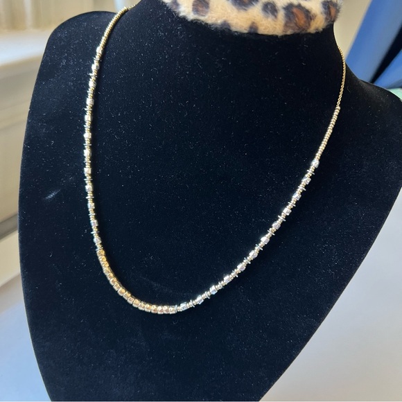 Stella & Dot Elegant Gold and Silver Bead Easy Adjustable Necklace Jewelry - Picture 5 of 8